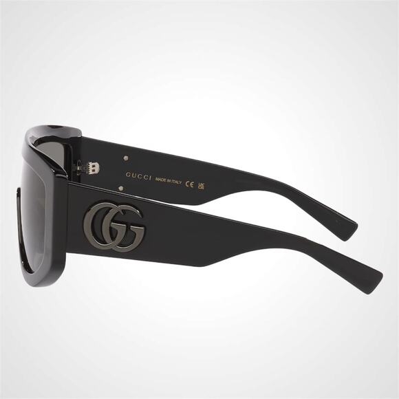 New GUCCI Sunglasses Black Wrap Shield Oversized Grey Lens GG 99-1-130mm - Picture 3 of 8